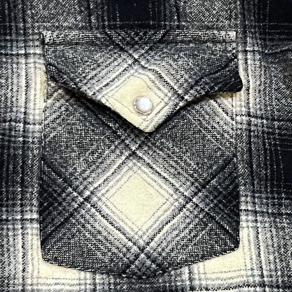 Vintage 70s Pendleton High Grade Western Wear Wool Snap USA Plaid - Men's Large - Picture 4 of 9